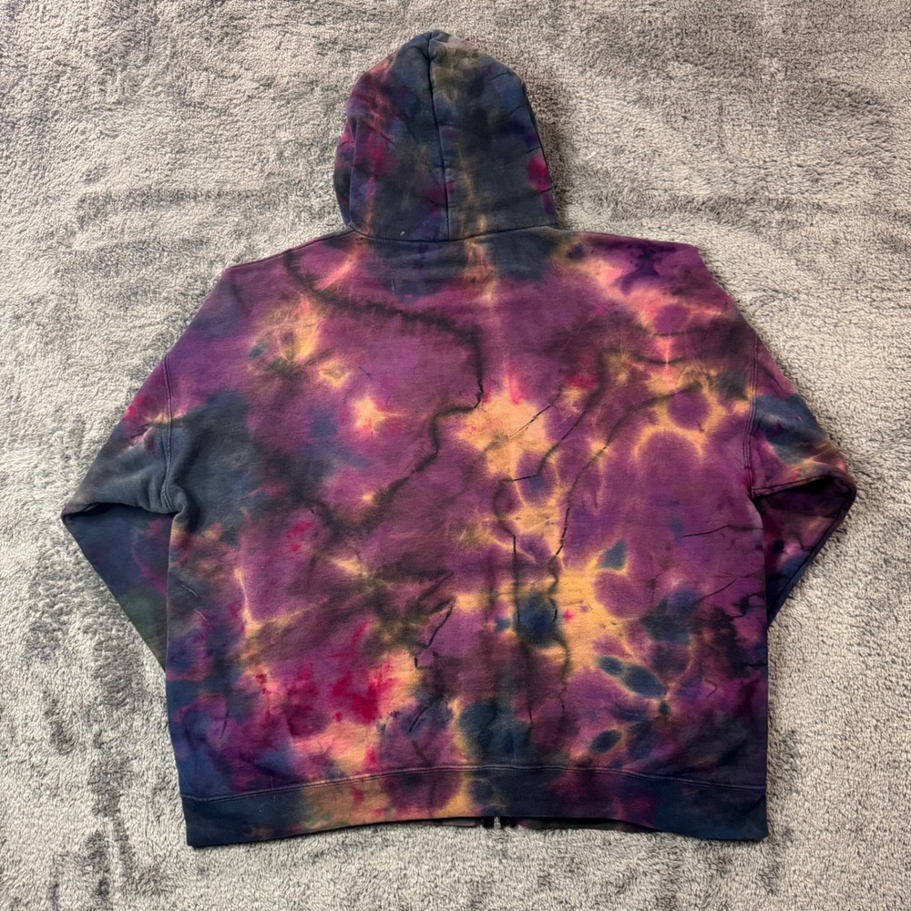 Hanes Ultimate Cotton Galaxy Tie Dye Zip Up Hoodie Mens XL VTG - Picture 4 of 7